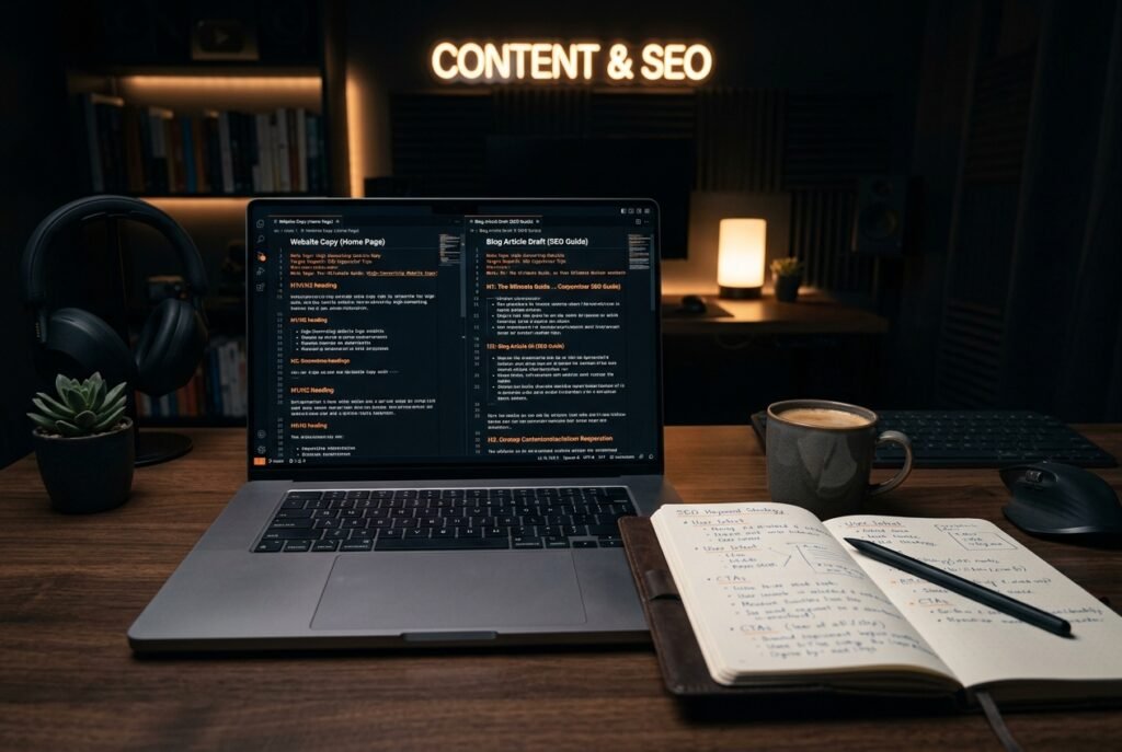 Professional SEO website copywriting, landing page copy, and blog post writing services